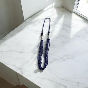 Deep Blue Beaded Statement Necklace 💙